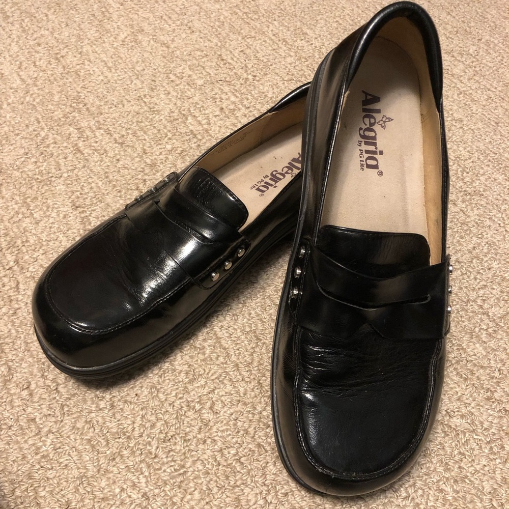 Patent leather Alegria penny loafers